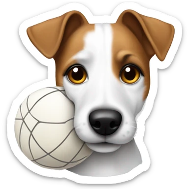 Jack Russel terrier with a ball sticker