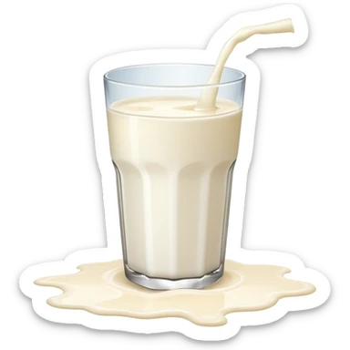glass of milk spill on floor sticker