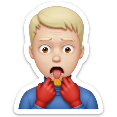 a man choking himself  sticker