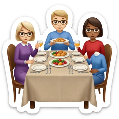 set table for shared dining with people sticker
