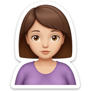 a girl with brown eyes, brown short hair pregnant sticker