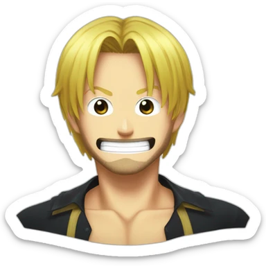 one piece sanji head sticker