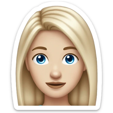 stunning white girl light brown hair blue eyes sticker