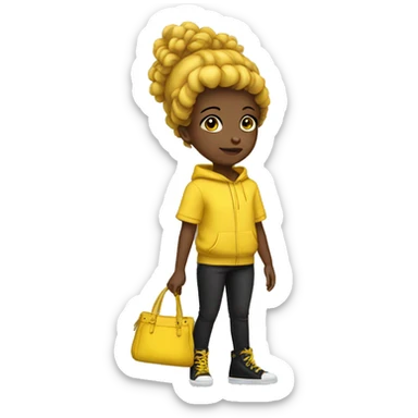 Chick black with shoes yellow sticker