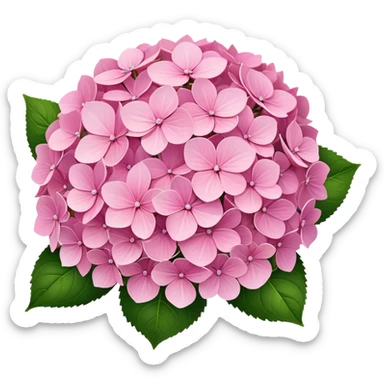 ultra realistic pink hydrangea no leaves sticker