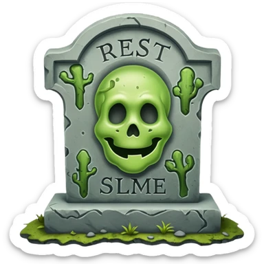 "rest in festering slime" riten on a tomb stone sticker