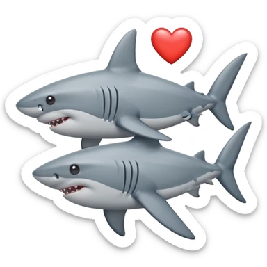 акула на на ее глазах сердечко на двоих sticker