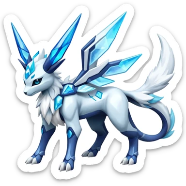 Futuristic Kyurem--Glaceon-dialga-suicune-hybrid, full body sticker