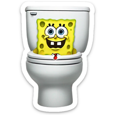 spongebob sat on a toilet   sticker
