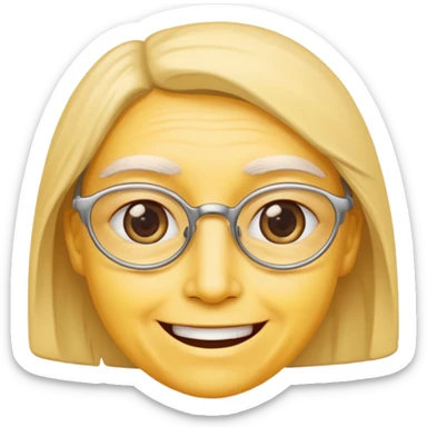 Yellow face eyebags smiling sticker