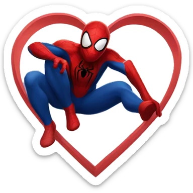 Spider-man with a heart sticker