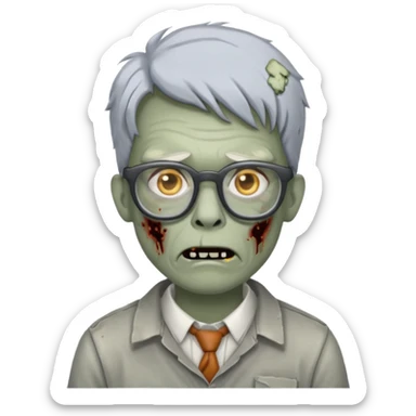 Um zombie nerd sticker