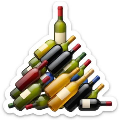 mountain of wine bottles sticker