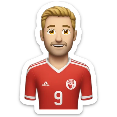 paul mullin red jersey soccer goal  sticker