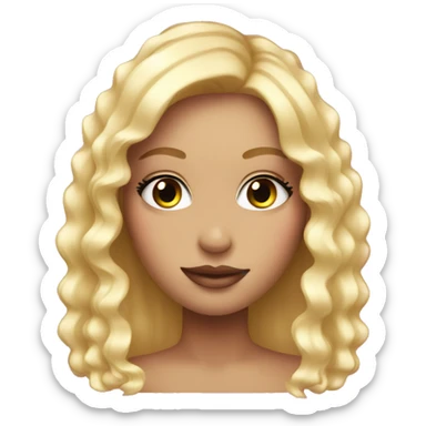 blonde girl with pink sparkles and big lashes sticker
