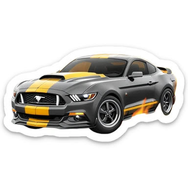 s550 (2015+) emoji of a ford mustang doing a burnout sticker