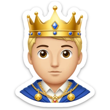 Golfer with royal robes and crown￼ sticker