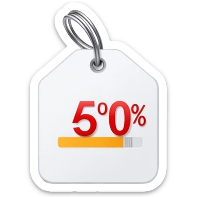 price tag with percentage sign sticker