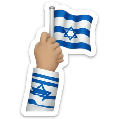 Hand holding Israeli flag sticker