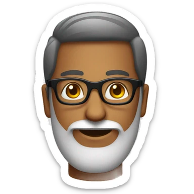 Indian guy with square glasses beard sticker