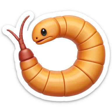 Neurax Worm, a fictional brain parasite, coiled worm with hypnotic gaze sticker
