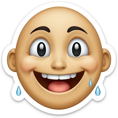 Laughing face with tears, except the eyes are completely hollowed out & black sticker