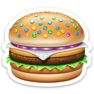 glitter white hamburguer sticker