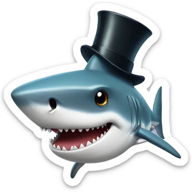 shark with a tophat sticker
