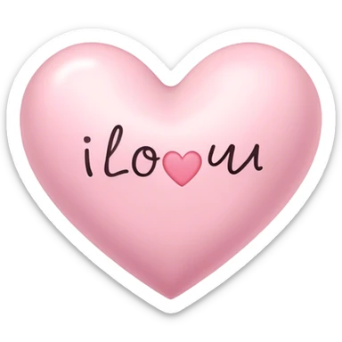 Pastel pink Heart with i love you in it  sticker