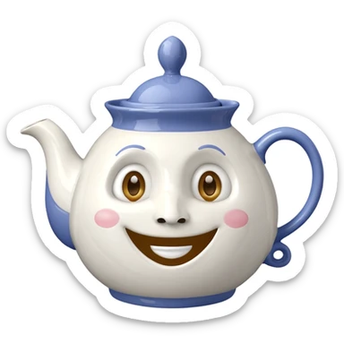 A character from the fairy tale Beauty and the Beast: Mrs. Potts, the lady who was turned into a teapot and retains the teapot's original form. sticker