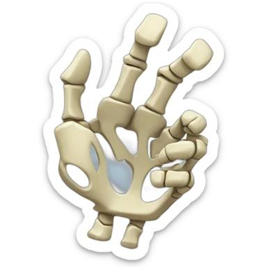 skeleton hand making thumbs up sign sticker