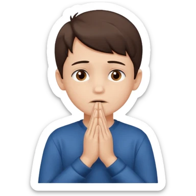 boy asking for silence sticker