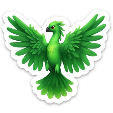 Green phoenix wings sticker