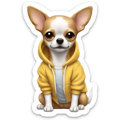 Chiuhuahua wearing a sweatshirt  sticker