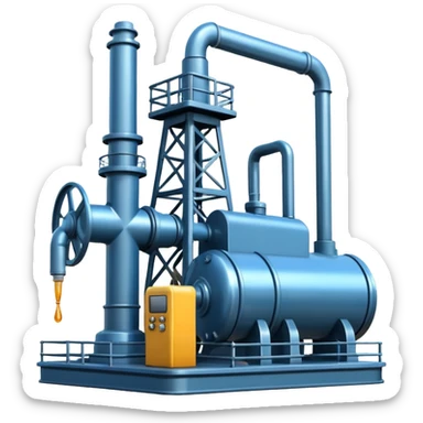 oil pumping station steel shiny sticker