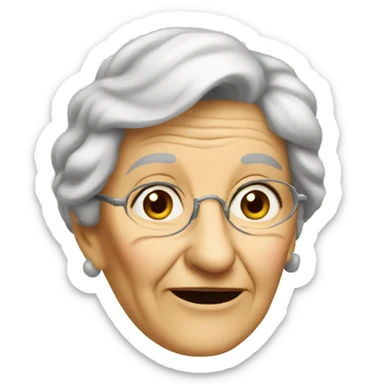 Old lady with big nose sticker