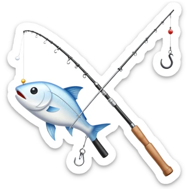 Fishing rod with cocaine as bait sticker