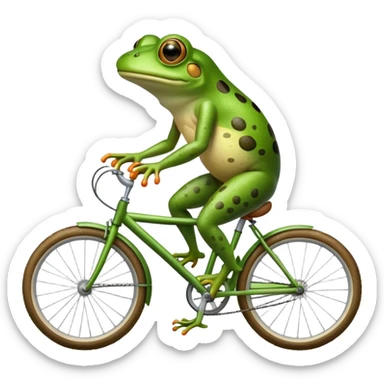 A frog on a bike sticker