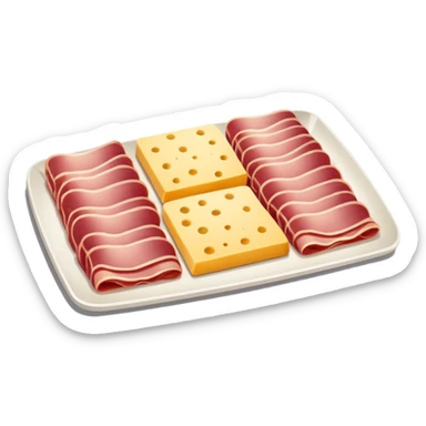 cold cuts (ham & cheese on a rectangular platter) sticker