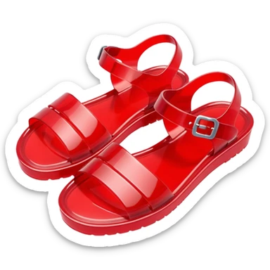 make a nice emoji of red plastic jelly sandals from the 80's sticker