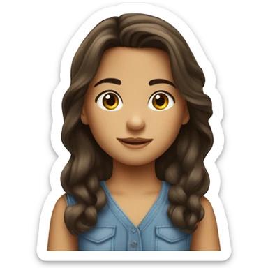 Brunnete little kid with brunnete beautiful girl  sticker