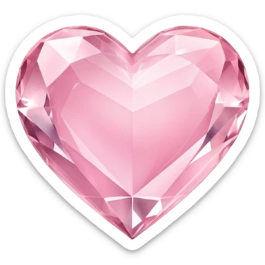 Crystals Pastel pink heart 3D  sticker