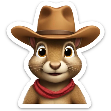 Funny Cowboy squirrel (head only no body)  sticker
