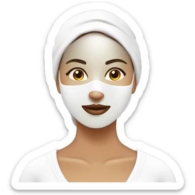 Lady with face mask spa beauty full face relaxing sticker