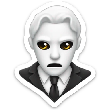 White ghost without fave in white shirt and long black tie sticker