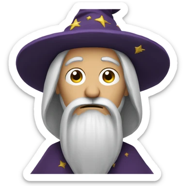 Sad wizard sticker