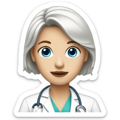 Woman doctor with blue eyes  sticker