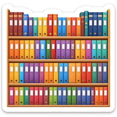 zoomed-in rows of colorful books on a shelf sticker