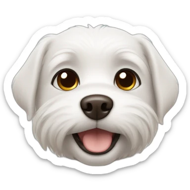 little white dog with brown eyes sticker
