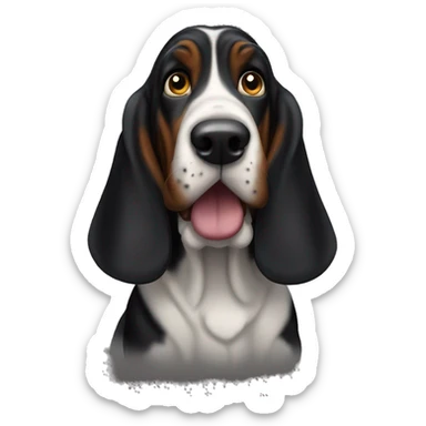 black basset hound sticker